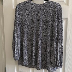 Adrianna Papell Black and White Patterned Blouse